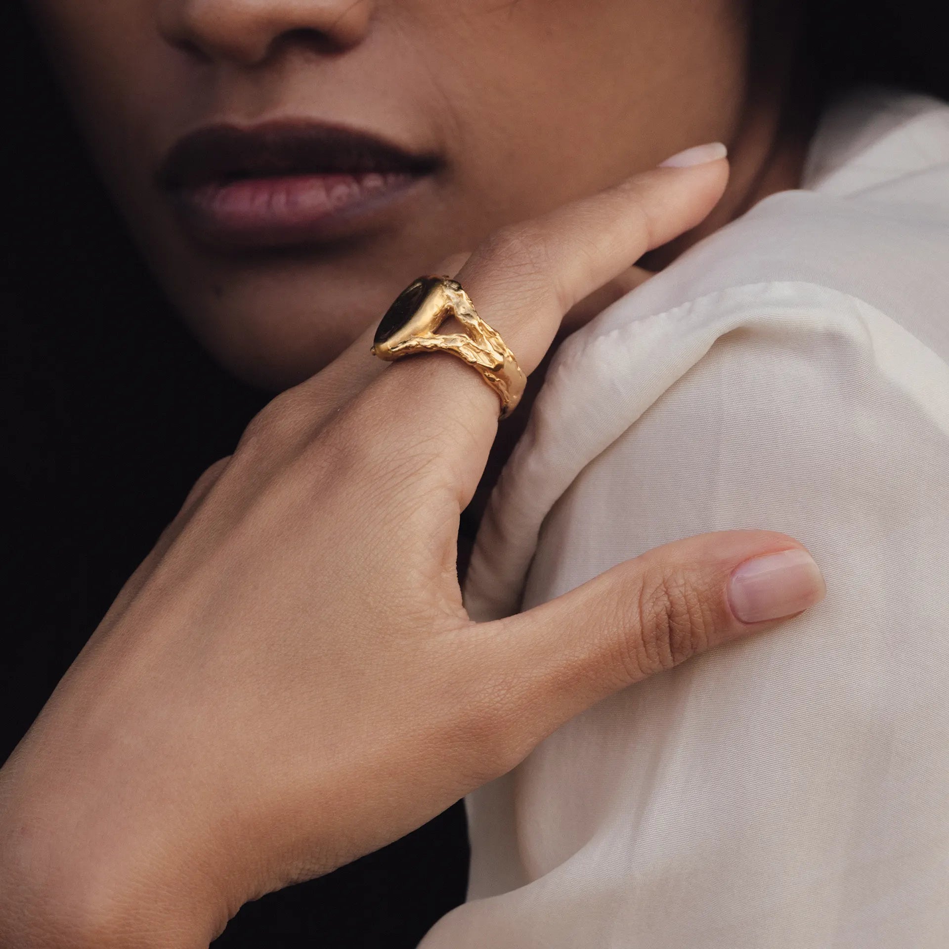 Bague En Vermeil Filigranée Et émail - Signée Florence Style - Taille 53 - Réglable - Occasion