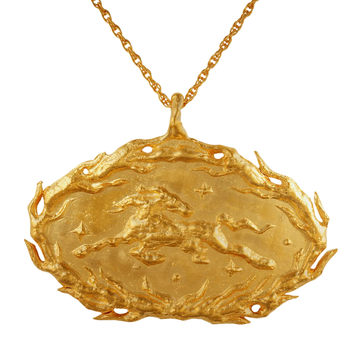 Le cheval enflammé - Or vermeil